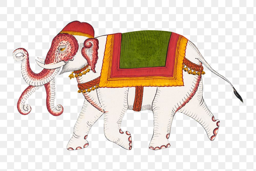 Elephant png of the Hymn of the Immortal Devotee on transparent background.    Remastered by rawpixel