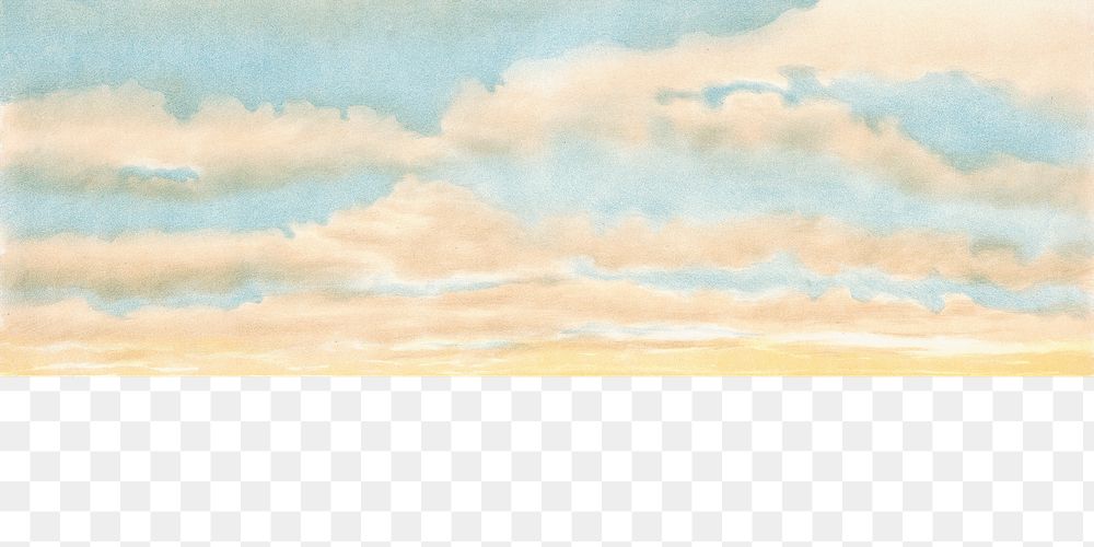 Cloudy sky png nature border sticker, transparent background.  Remixed by rawpixel.