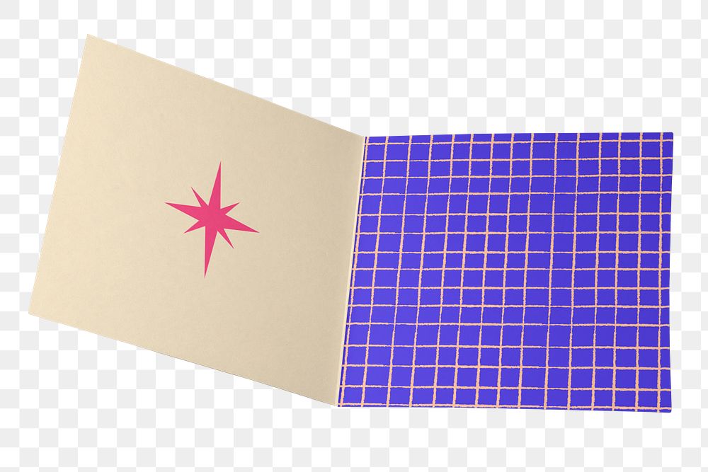 Purple foldable card png sticker, transparent background