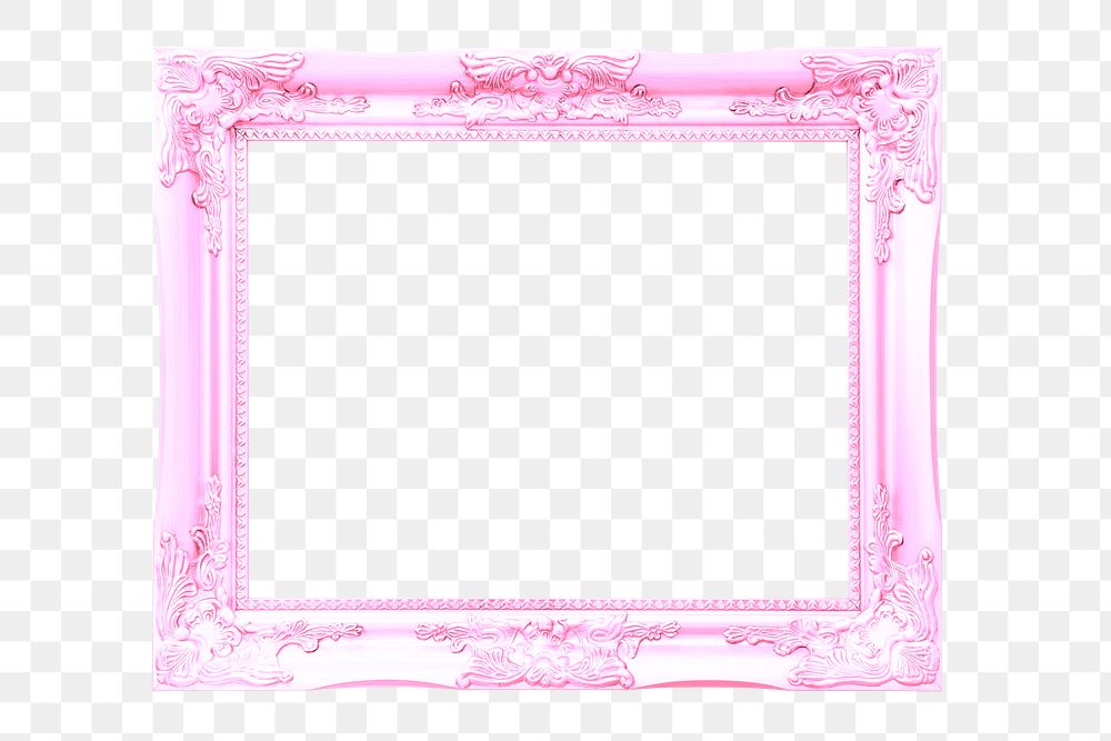 Pink picture frame png sticker, transparent background
