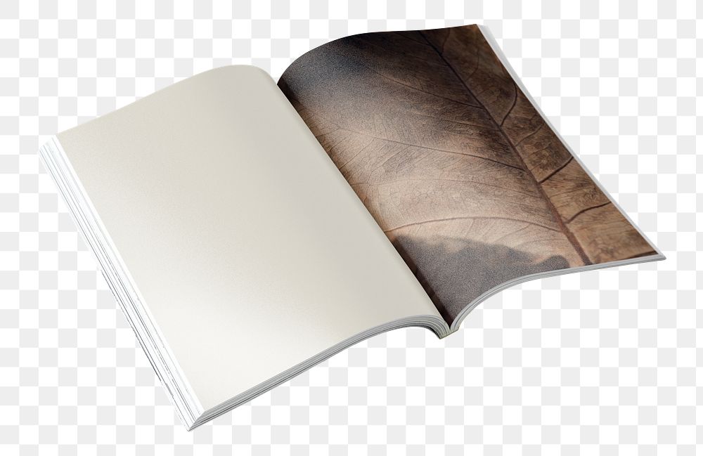 Open magazine pages  png sticker, transparent background