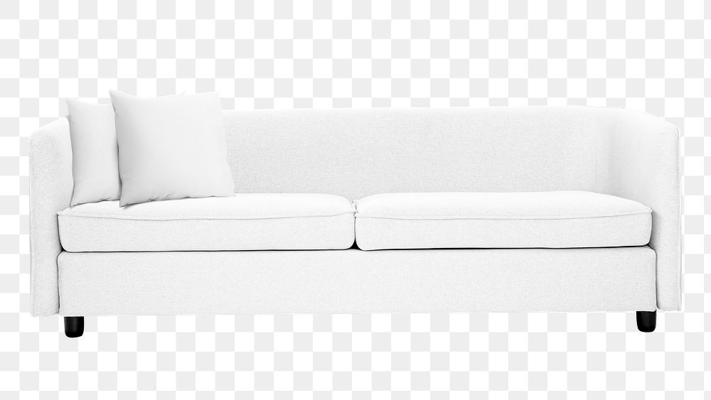 Classic white sofa png sticker, transparent background