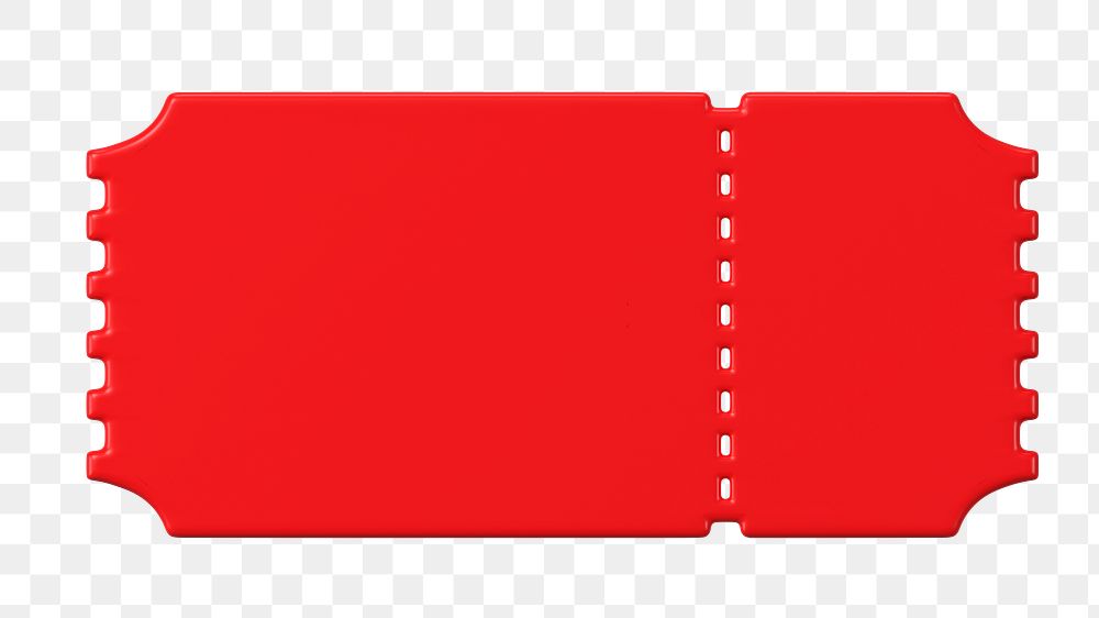 3D raffle ticket png clipart, red illustration on transparent background