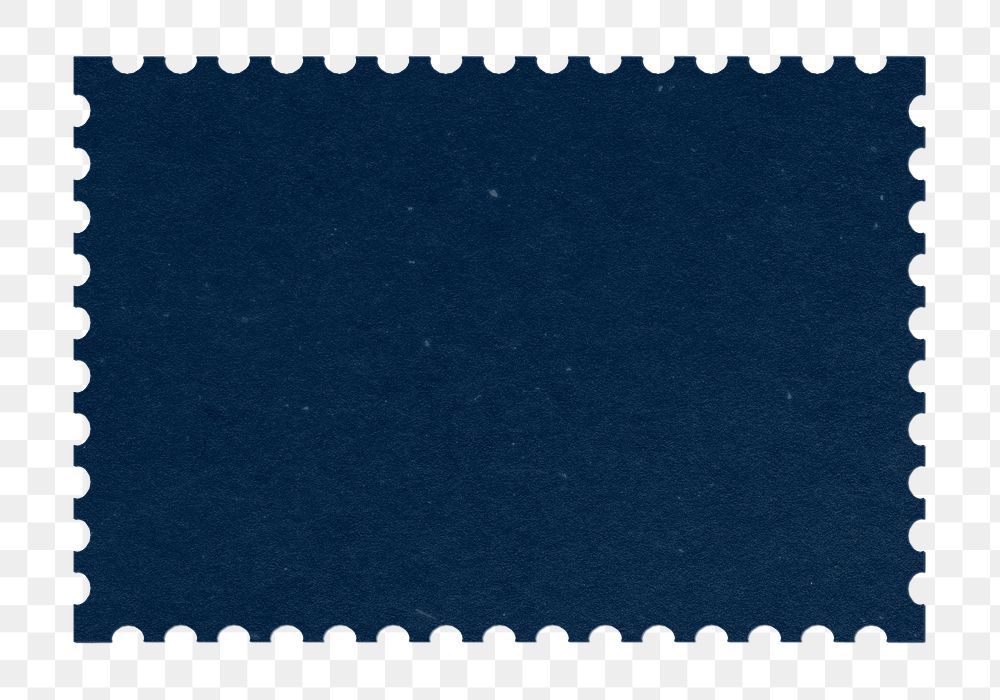 Blue postage stamp  png sticker, transparent background