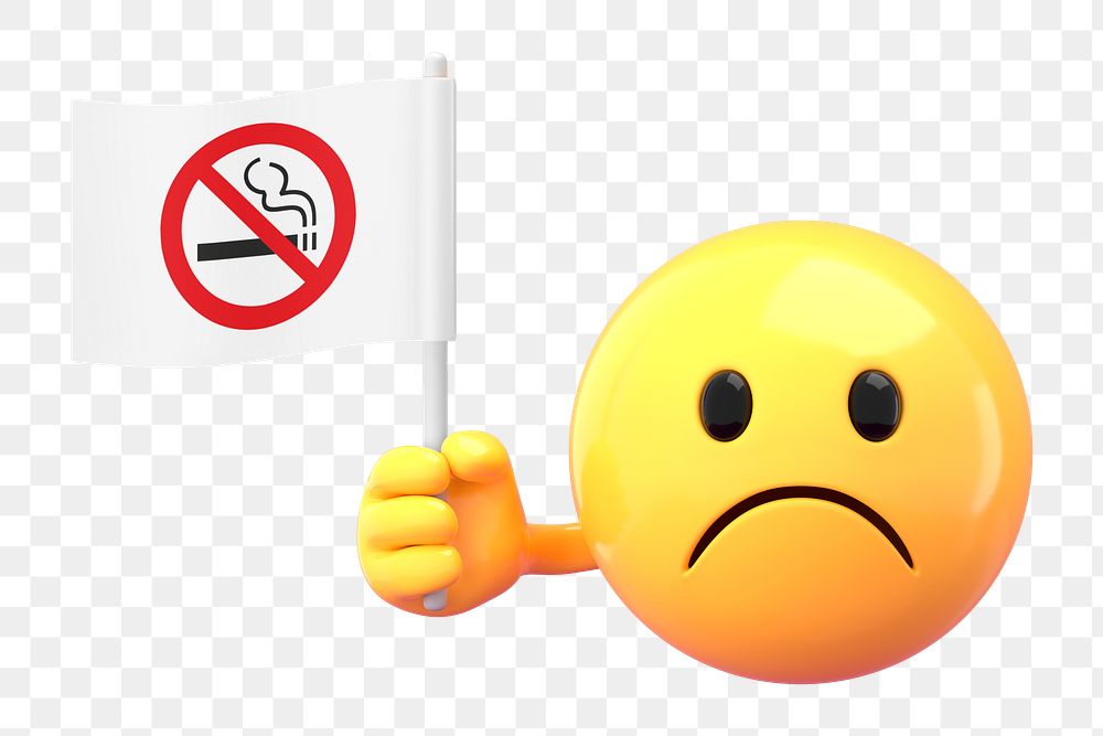 No smoking flag png sticker, 3D emoticon transparent background