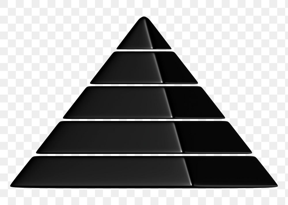 Pyramid chart graph png 3D shape sticker, transparent background