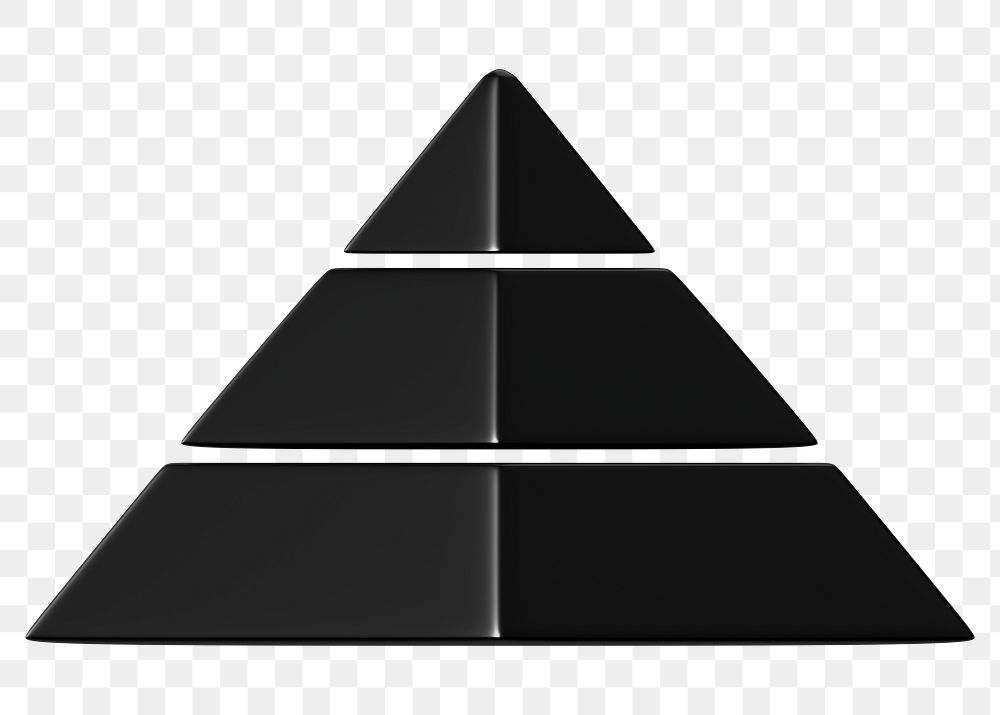 Pyramid chart graph png 3D shape sticker, transparent background