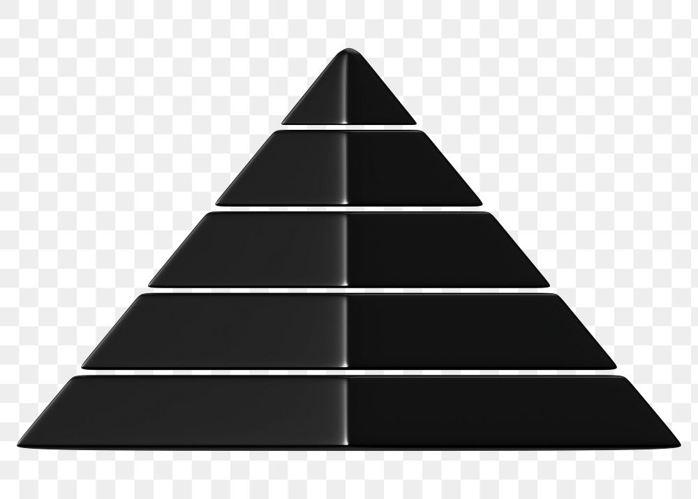 Pyramid chart graph png 3D shape sticker, transparent background