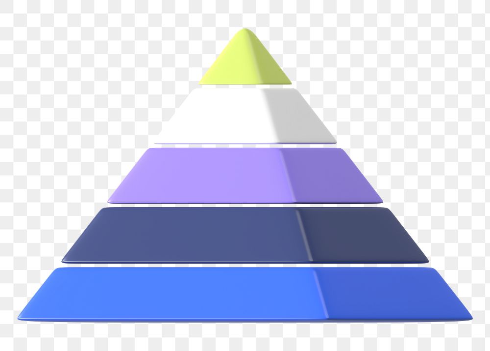 Pyramid chart graph png 3D shape sticker, transparent background