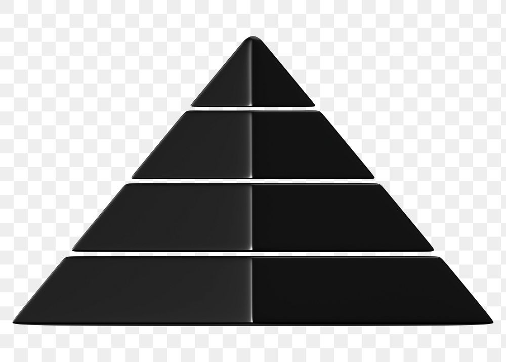 Pyramid chart graph png 3D shape sticker, transparent background