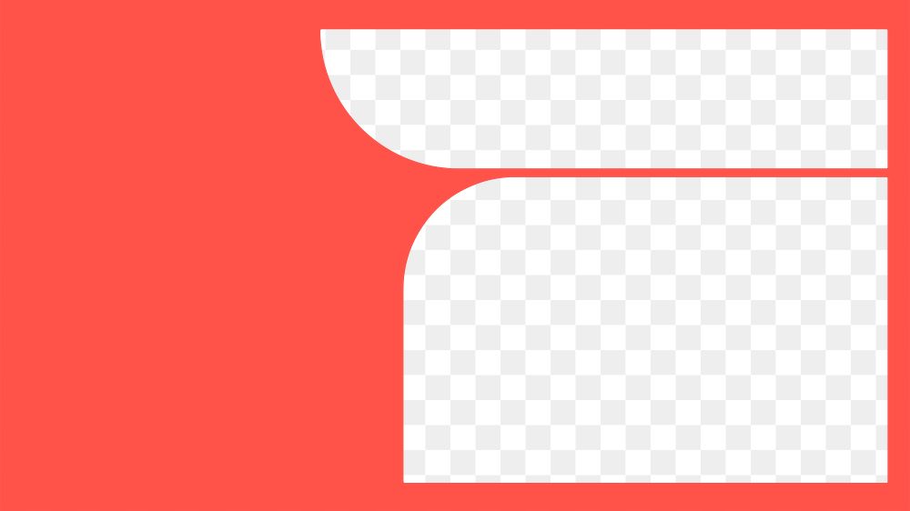 Red frames png geometric shape sticker, transparent background