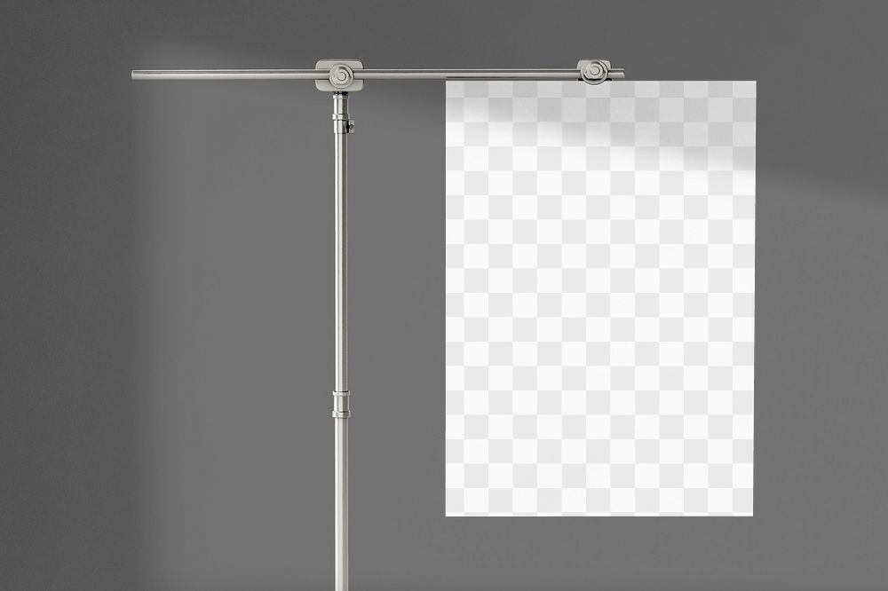 Transparent poster mockup png, hanging stationery design