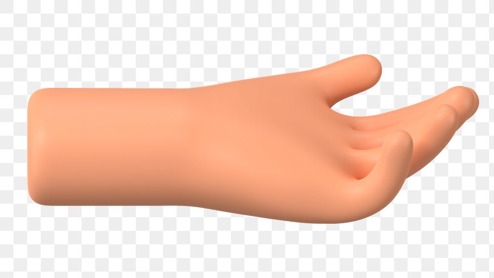 Helping hand gesture png sticker, 3D illustration, transparent background