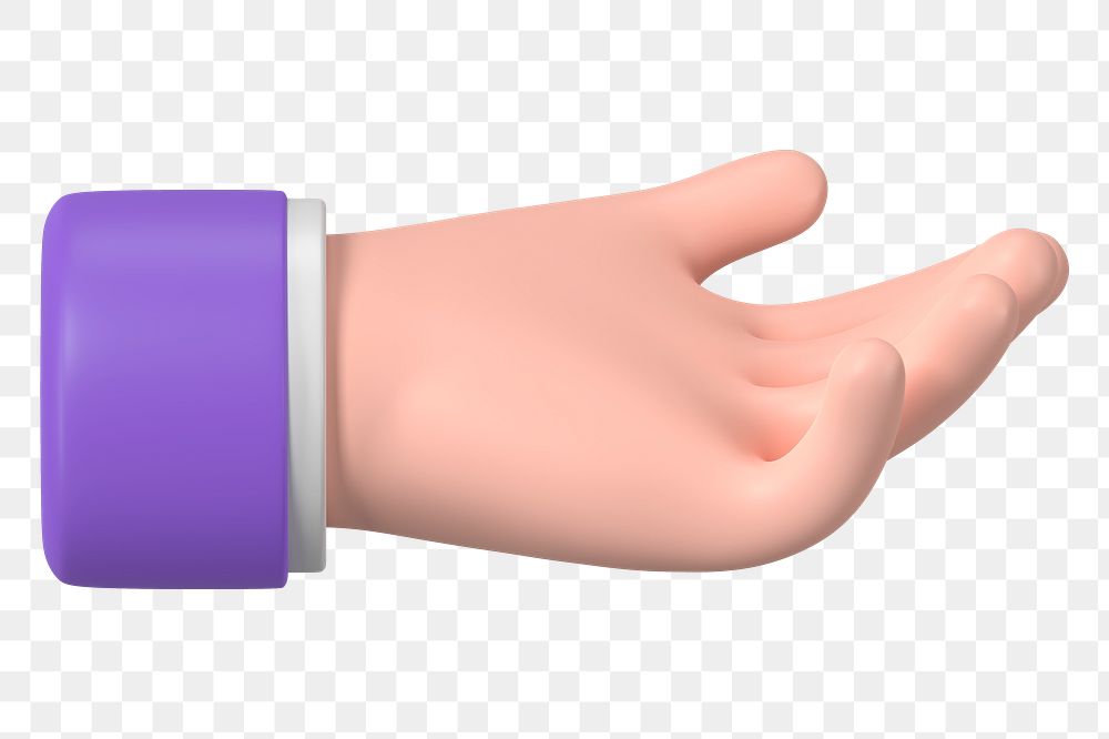 Businessman's png helping hand gesture, 3D illustration, transparent background