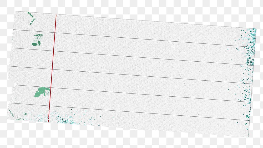 Lined note paper png sticker, transparent background