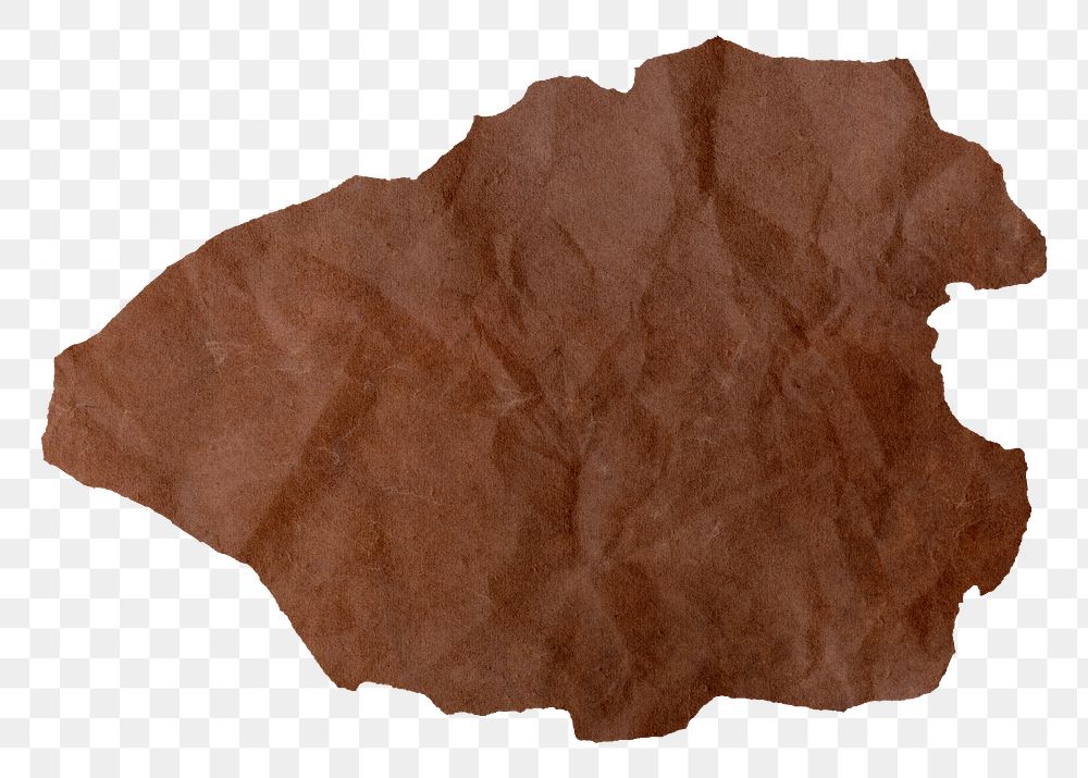 Brown  ripped paper png sticker, transparent background