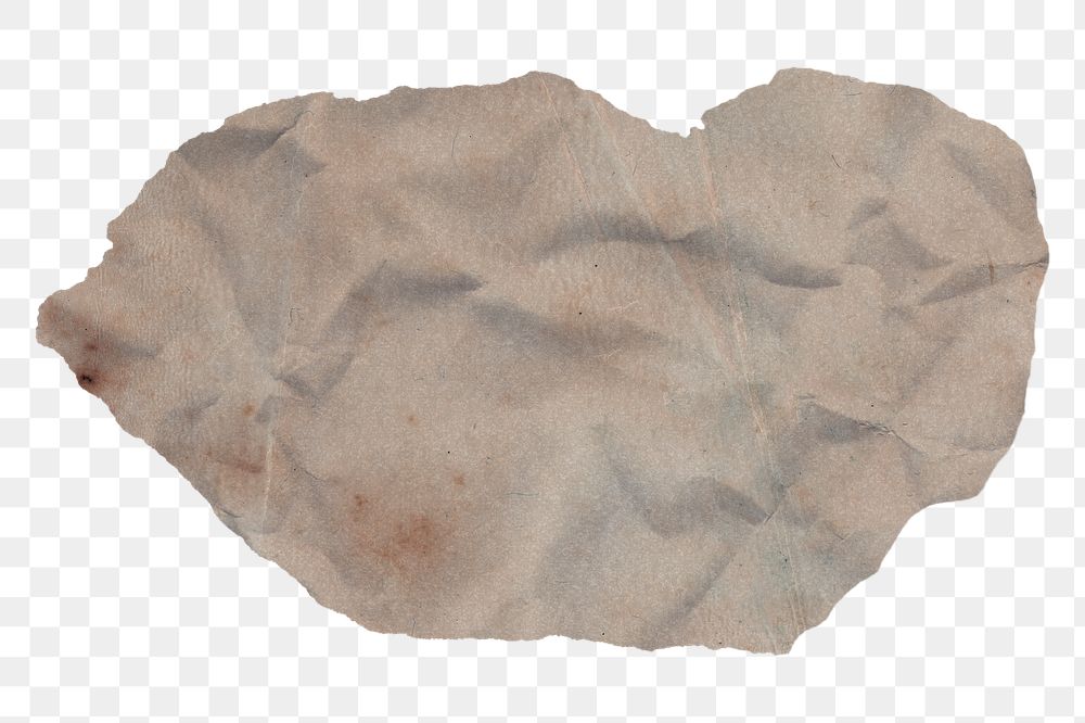 Brown ripped paper png sticker, transparent background