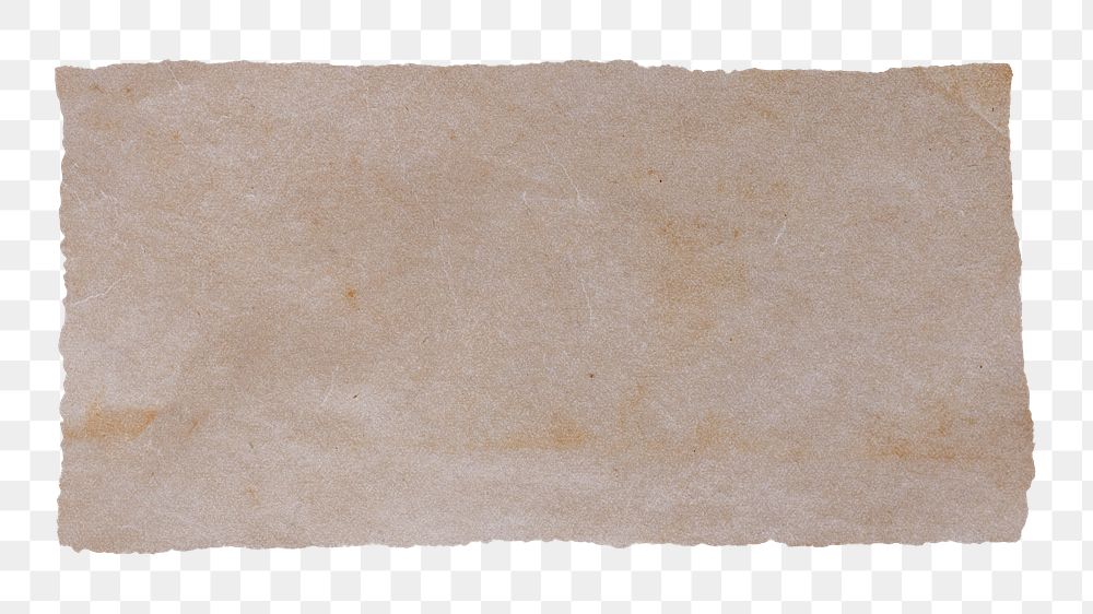 Brown  ripped paper png sticker, transparent background