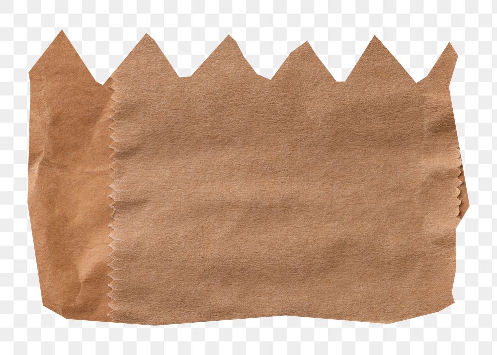 Ripped brown paper png sticker, transparent background