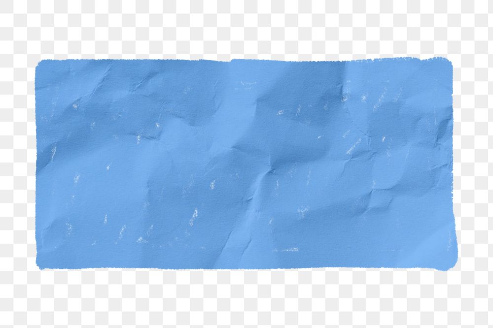 Blue wrinkled paper png  sticker, transparent background