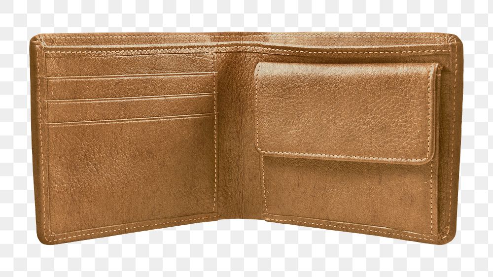 Leather wallet png sticker, transparent background