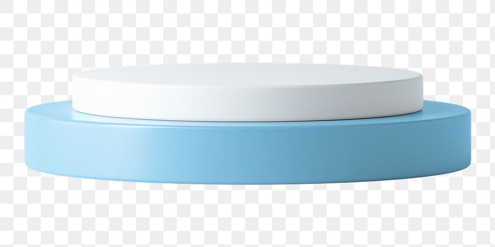 Round blue podium png sticker, cylinder stand, transparent background