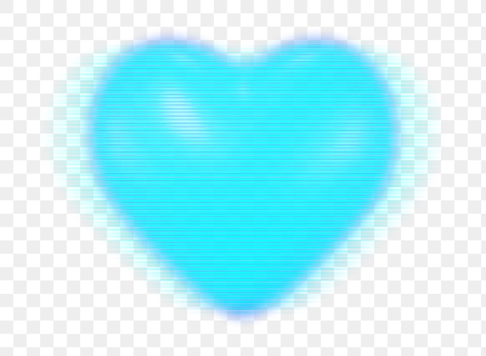 Blue heart png element, digital remix, transparent background