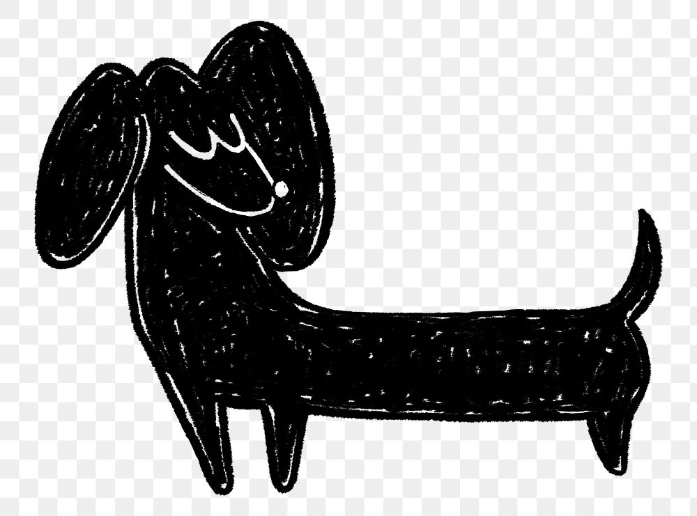 Dachshund dog png sticker, animal doodle graphic, transparent background