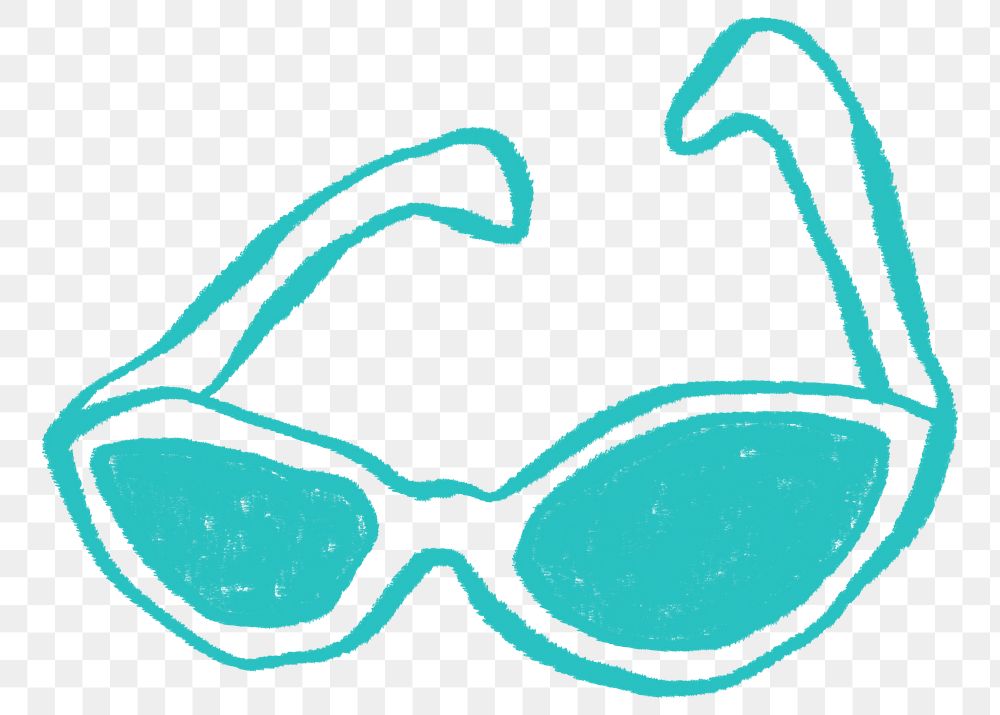 Women's sunglasses png sticker, cute fashion doodle, transparent background