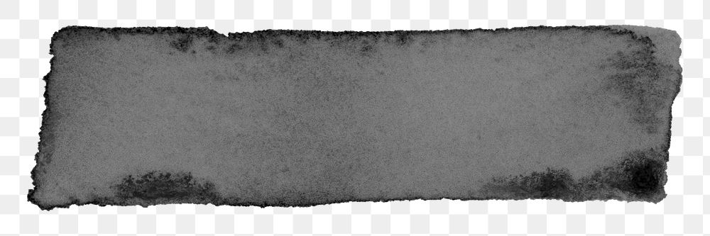 Black watercolor rectangle png shape, transparent background