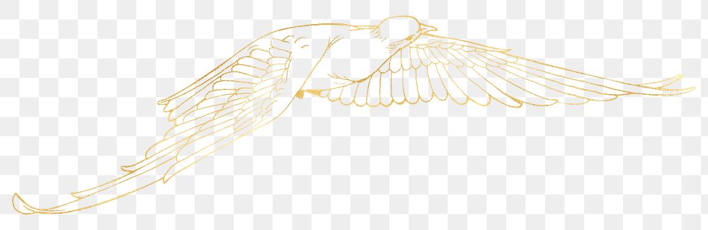 Golden dove png bird sticker, transparent background, remixed by rawpixel