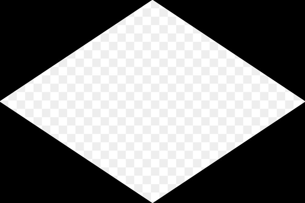 Rhombus square png frame, geometric design on transparent background
