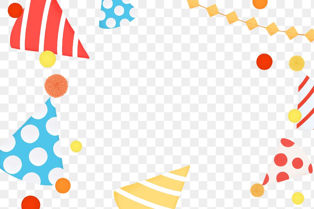 Birthday party png frame sticker, transparent background
