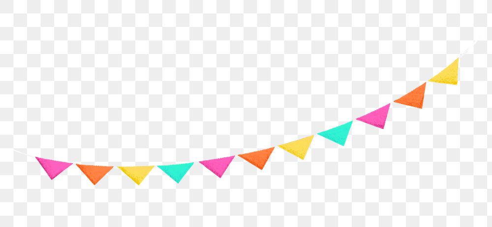 Colorful party bunting png sticker, cute decor, transparent background