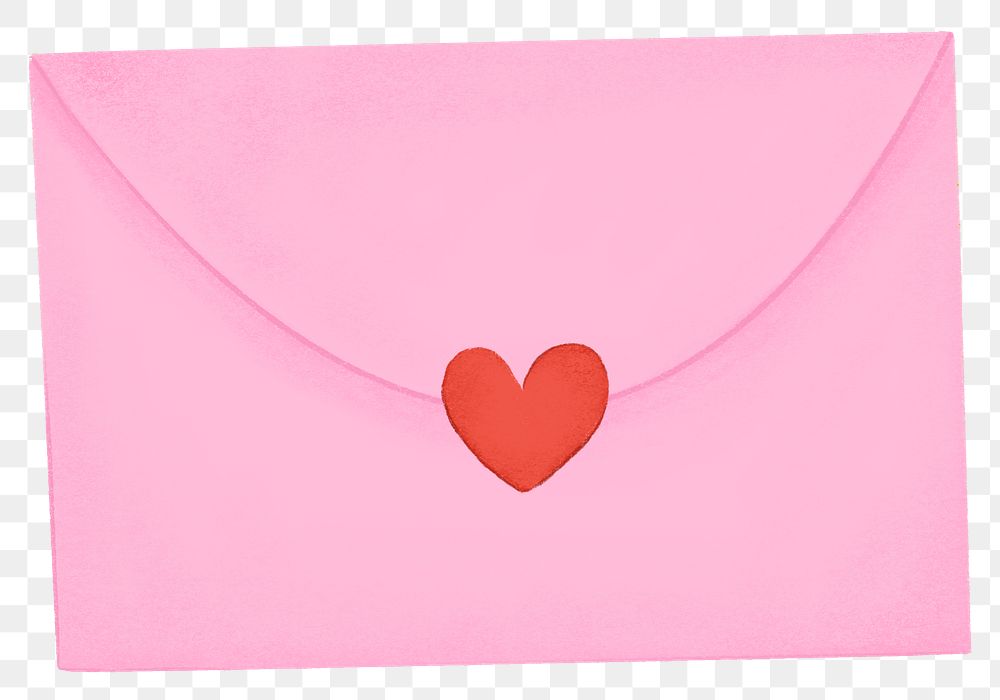 Pink love letter png sticker, Valentine's Day graphic, transparent background