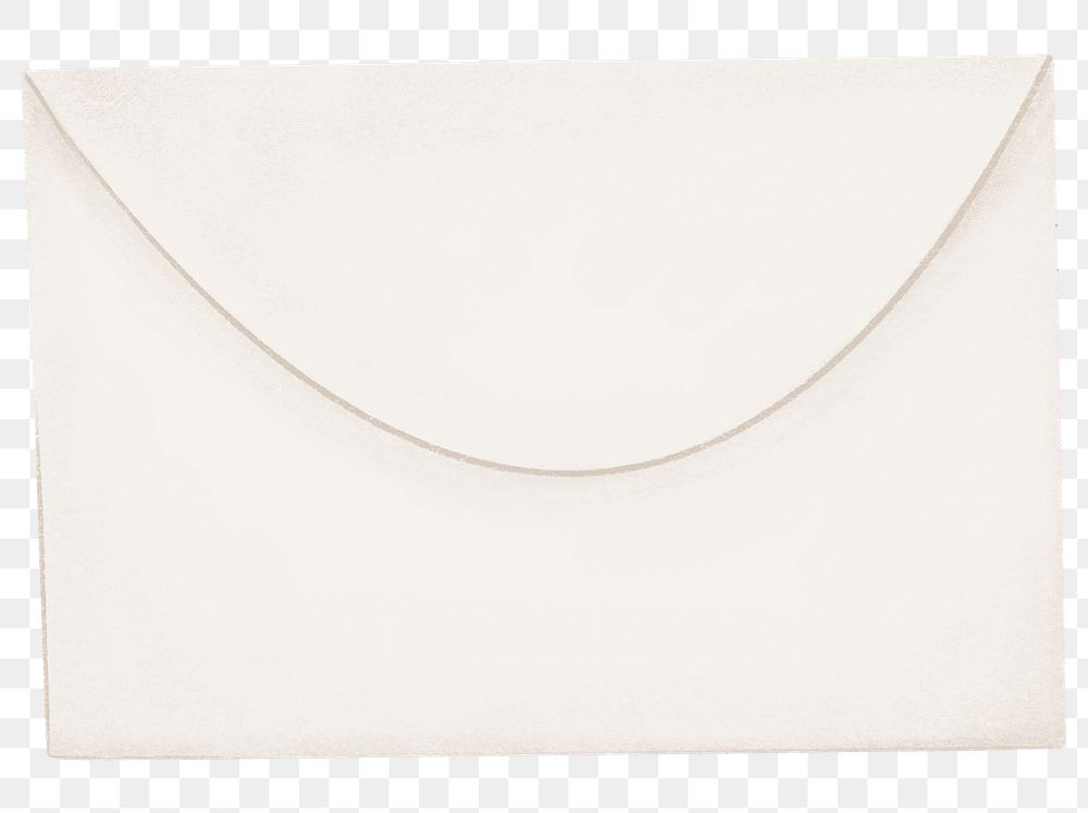 White envelope png sticker, stationery illustration, transparent background