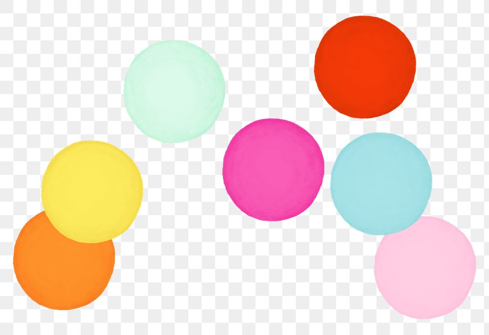 Colorful circle png shapes sticker, party decor, transparent background