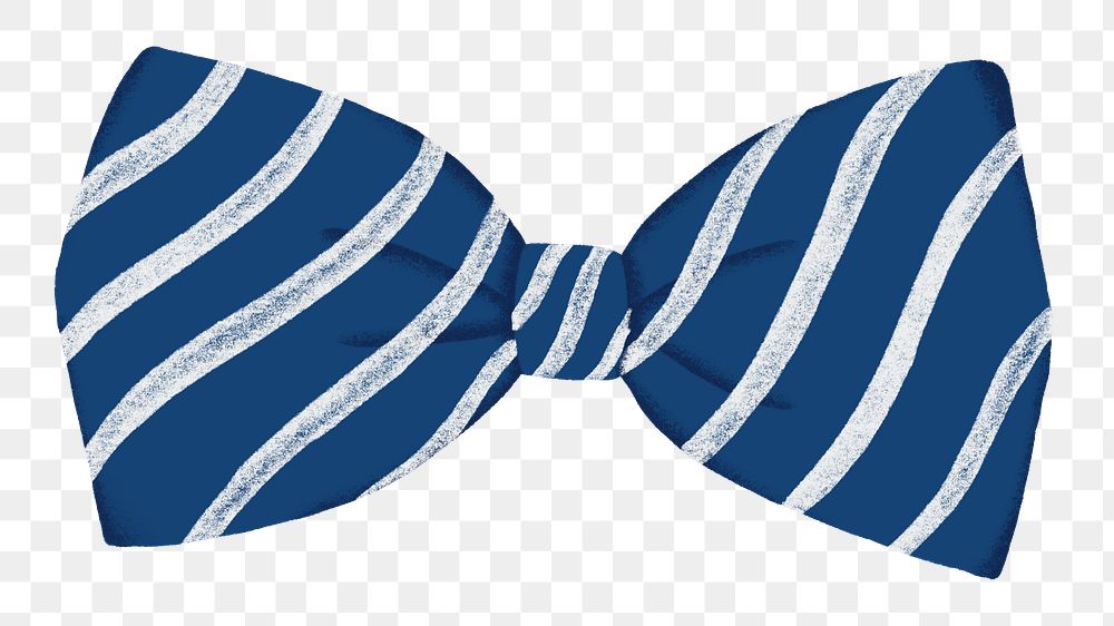 Blue striped bow-tie png sticker, apparel graphic, transparent background