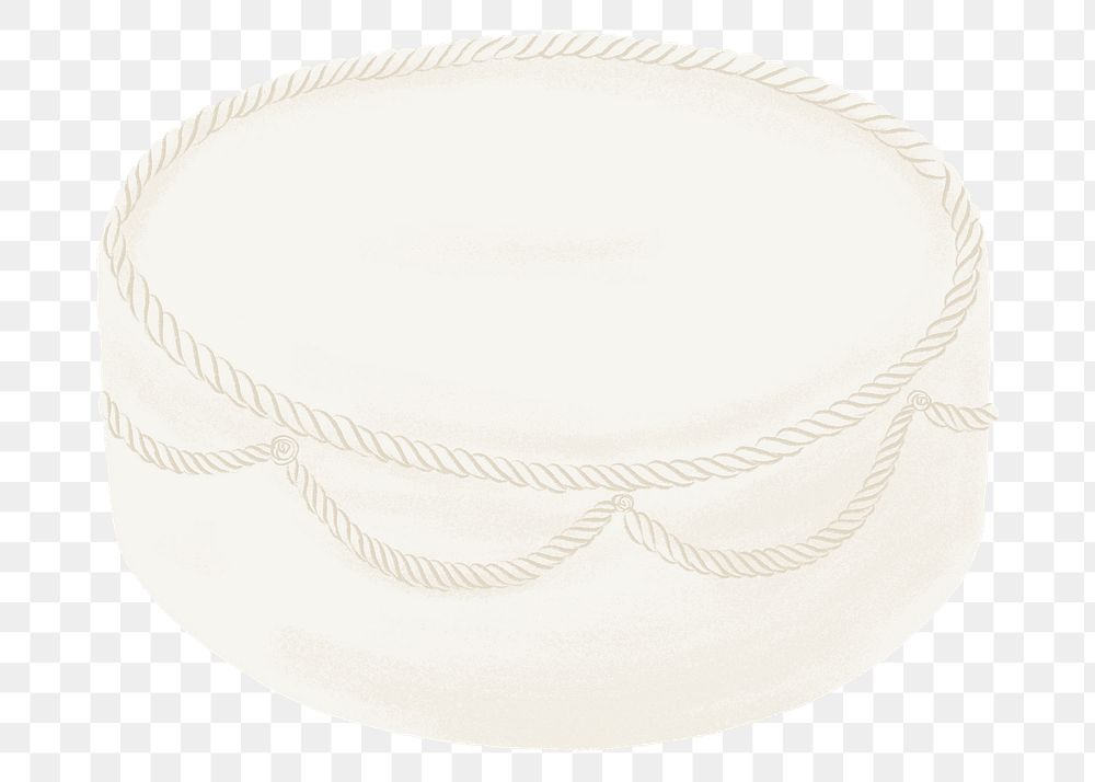White birthday cake png sticker, dessert illustration, transparent background