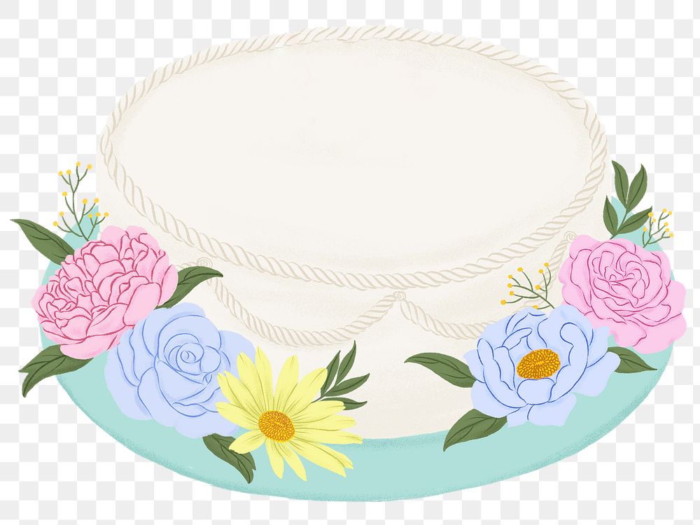 White birthday cake png sticker, dessert illustration, transparent background