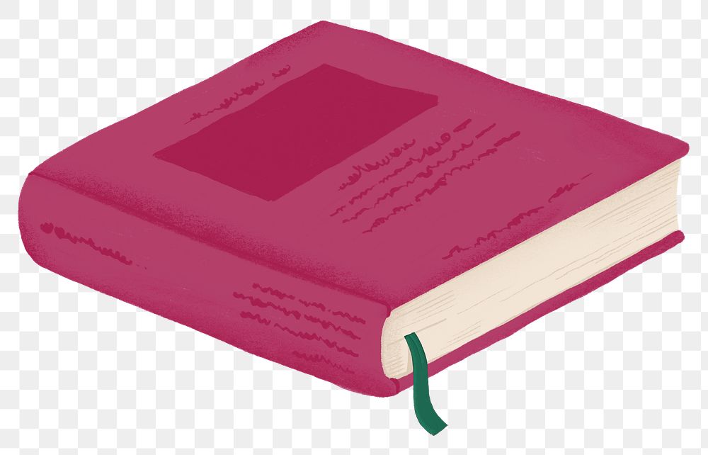 Pink book png education sticker, transparent background