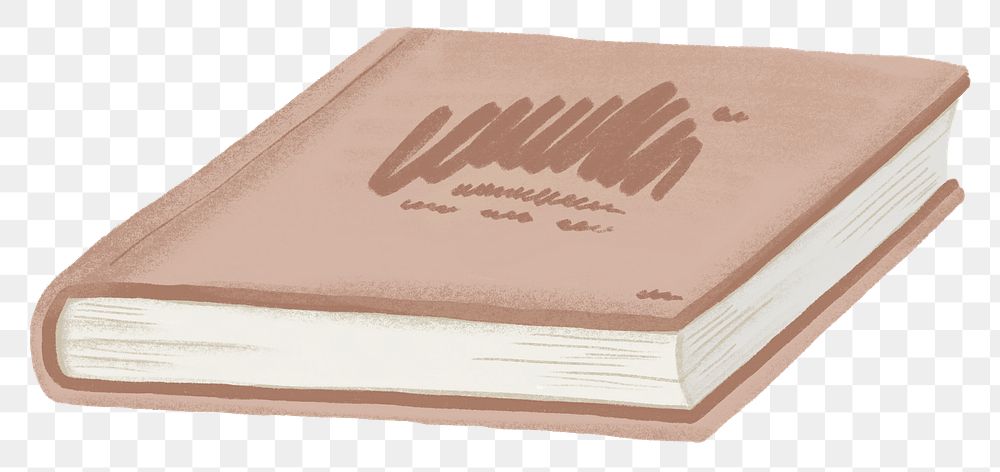 Beige book png education sticker, transparent background