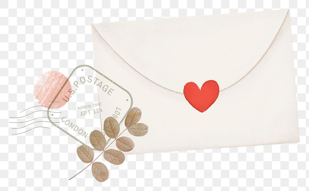 Valentine's love letter png sticker, celebration graphic, transparent background