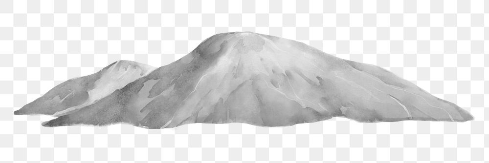Mountains png nature drawing sticker, transparent background