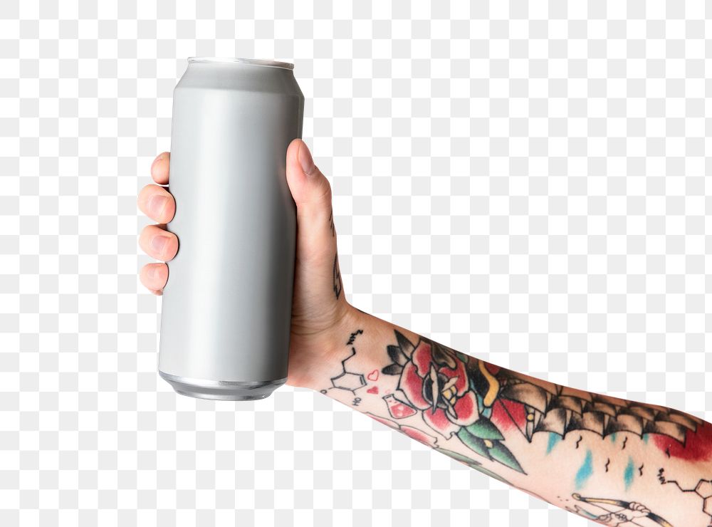 Cool beer can png sticker, transparent background