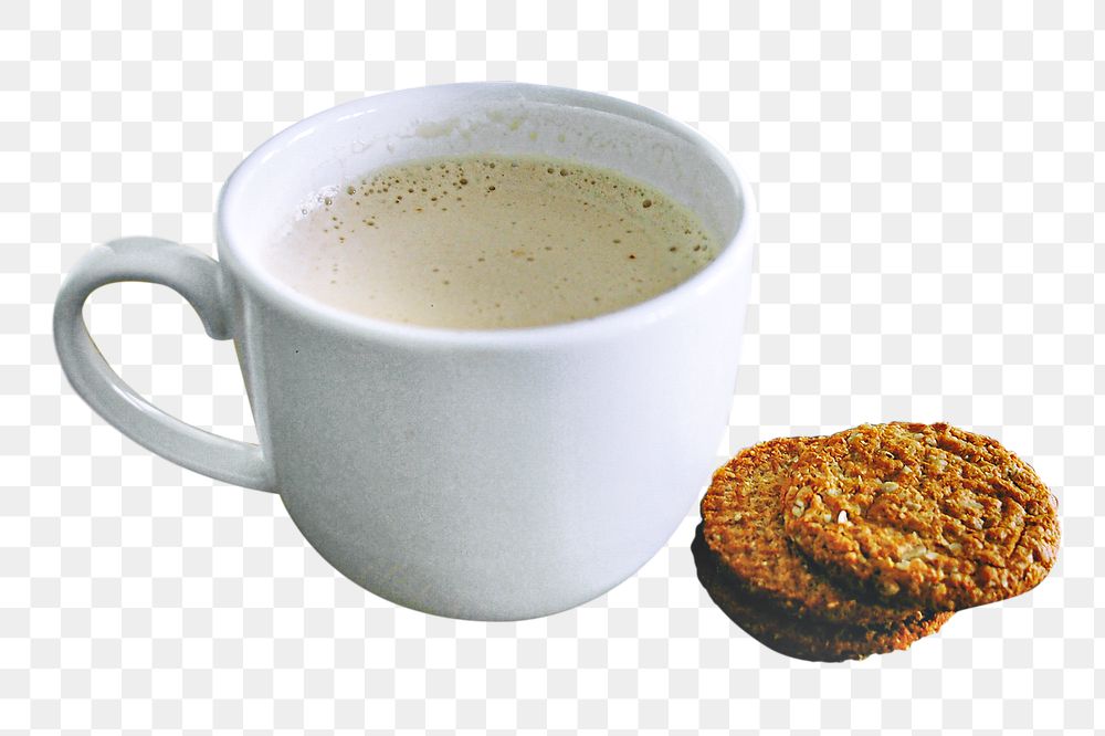 Coffee & biscuit  png sticker, transparent background