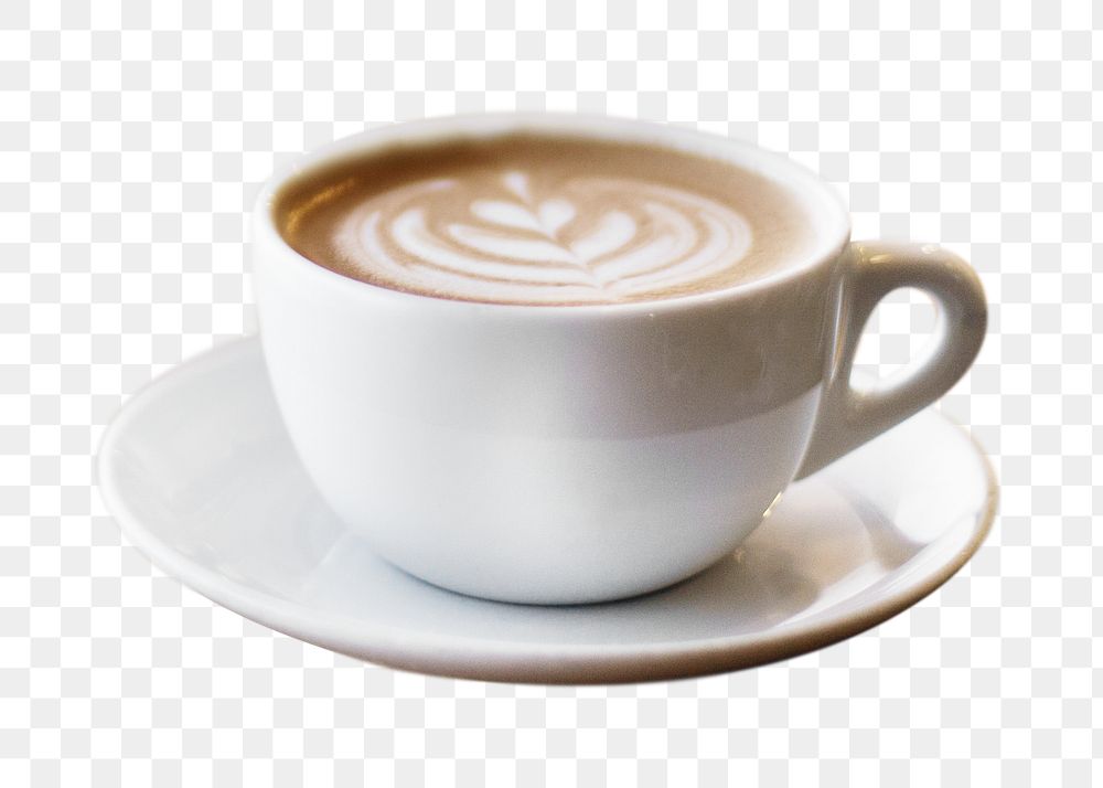 Latte coffee png sticker, transparent background