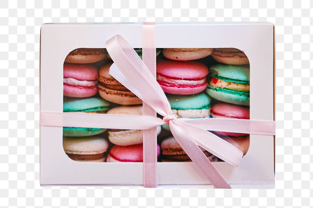 Macaron box png sticker, transparent background