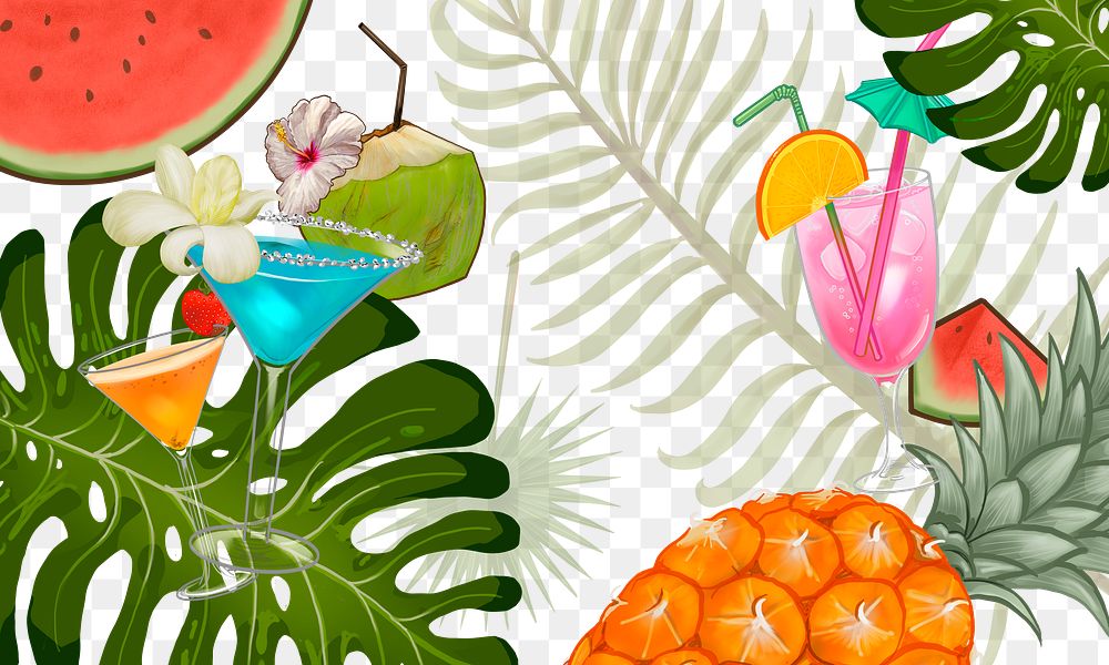 Tropical summer party png transparent background 