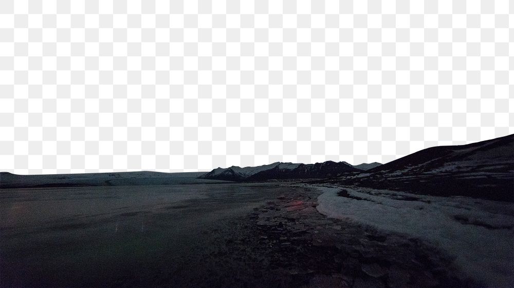 PNG dark natural landscape border, transparent background